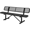 Global Industrial™ 6 ft. Outdoor Steel Bench with Backrest - Expanded Metal - Black