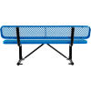 6 ft. Outdoor Steel Bench with Backrest - Expanded Metal - Blue
																			