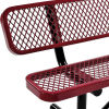 72 in. Expanded Metal Mesh Bench With Back Rest Red
																			