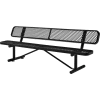 Global Industrial™ 8' Outdoor Steel Bench w/ Backrest, Expanded Metal, Black