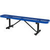 Global Industrial™ 6 ft. Outdoor Steel Flat Bench - Expanded Metal - Blue