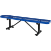 Global Industrial™ 6' Outdoor Steel Flat Bench, Expanded Metal, Blue