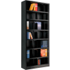 Interion® All Steel Bookcase 36" W x 12" D x 84" H Black 7 Openings