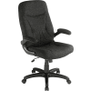Interion® Executive Office Chair With High Back & Fixed Arms, Fabric, Black