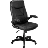 Interion® Executive Chair with Arms - Leather - High Back - Black