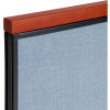 36 W X 43 H Deluxe Office Partition Panel, Blue with Cherry Wood Accent