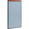 36 W X 61 H Deluxe Office Partition Panel, Blue with Cherry Wood Accent