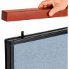 36 W X 61 H Deluxe Office Partition Panel, Blue with Cherry Wood Accent