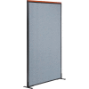 Interion® Deluxe Freestanding Office Partition Panel, 36-1/4"W x 73-1/2"H, Blue