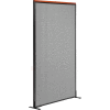 Interion® Deluxe Freestanding Office Partition Panel, 36-1/4"W x 97-1/2"H, Gray