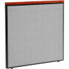 48 W X 43 H Deluxe Office Partition Panel, Gray with Cherry Wood Accent