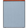 48 W X 61 H Deluxe Office Partition Panel, Blue with Cherry Wood Accent
