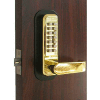 Lockey Digital Door Lock 2835 Lever Handle, Bright Brass