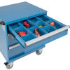 Global™ Mobile Modular Drawer Cabinet, 3 Drawers, w/Lock, w/o Dividers, 30x27x36-7/10, Blue
																			