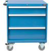 Global™ Mobile Modular Drawer Cabinet, 3 Drawers, w/Lock, w/o Dividers, 30x27x36-7/10, Blue
																			
