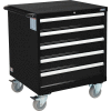 Global Industrial Mobile Modular Drawer Cabinet 5 Drawers w/Lock 30x27x36-7/10 Black