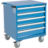 Global Industrial Mobile Modular Drawer Cabinet 5 Drawers w/Lock no Dividers 30x27x36-7/10 BL