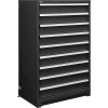 Global Industrial Modular Drawer Cabinet, 9 Drawers, w/Lock, w/o Dividers, 36"Wx24"Dx57"H BLK
