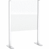 Global Industrial™ Cashier Shield 24"L X 24"H, With Racetrack Base, Silver