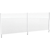 Global Industrial™ Cashier Shield 96"L X 36"H W/ Clamp On Base And Center Clamp On Base Silver
