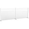 Global Industrial™ Cashier Shield 96"Lx36"H W/ Racetrack Base And Center Racetrack Base Silver