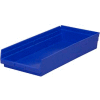 Global Industrial Plastic Nesting Storage Shelf Bin 11-1/8"W x 23-5/8"D x 4"H Blue - Pkg Qty 6