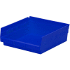 Global Industrial Plastic Nesting Storage Shelf Bin 11-1/8"W x 11-5/8"D x 4"H Blue - Pkg Qty 12
