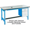 Pro-Line 72 X 30 HD7230ESD-HDLE-L14 Fixed Height Heavy Duty Workbench ESD Laminate Top - Blue