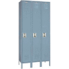 Lyon Locker DD50423SU Single Tier 12x18x72 3-Wide Recessed Handle Assembled Gray