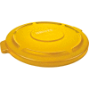 Flat Lid For 32 Gallon Round Trash Container - Yellow