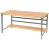 Stationary 72" X 36" Shop Top Square Edge Workbench - Gray