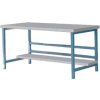 Stationary 60" X 30" Plastic Laminate Square Edge Workbench - Blue