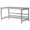 Stationary 72" X 36" Plastic Laminate Square Edge Workbench - Gray