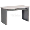 Global Industrial Panel Leg Workbench w/ESD Safety Edge Top & Power Apron, 60"W x 30"D, Gray