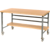 Built-Rite Mobile Workbench w/ Shop Top Square Edge, 72"W x 36"D, Gray