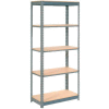 Global Industrial™ Heavy Duty Shelving 36"W x 12"D x 96"H With 5 Shelves - Wood Deck - Gray