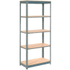Global Industrial™ Heavy Duty Shelving 36"W x 18"D x 96"H With 5 Shelves - Wood Deck - Gray