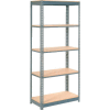 Global Industrial™ Heavy Duty Shelving 48"W x 12"D x 60"H With 5 Shelves - Wood Deck - Gray