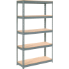 Global Industrial Extra Heavy Duty Shelving 48"W x 18"D x 60"H With 5 Shelves, Wood Deck, Gry