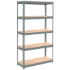 Global Industrial Extra Heavy Duty Shelving 48"W x 24"D x 60"H With 5 Shelves, Wood Deck, Gry