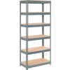 Global Industrial Extra Heavy Duty Shelving 36"W x 12"D x 60"H With 6 Shelves, Wood Deck, Gry