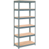 Global Industrial Extra Heavy Duty Shelving 36"W x 24"D x 60"H With 6 Shelves, Wood Deck, Gry