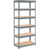 Global Industrial™ Extra Heavy Duty Shelving 36"W x 12"D x 84"H With 6 Shelves, Wood Deck, Gry
