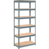 Global Industrial Extra Heavy Duty Shelving 36"W x 18"D x 84"H With 6 Shelves, Wood Deck, Gry