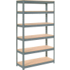 Global Industrial Extra Heavy Duty Shelving 48"W x 24"D x 84"H With 6 Shelves, Wood Deck, Gry