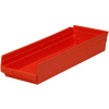 Global Industrial™ Plastic Nesting Storage Shelf Bin 8-3/8"W x 23-5/8"D x 4"H Red - Pkg Qty 6