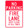 Aluminum Sign - Fire Lane Keep Clear - .063" Thick, TM47H