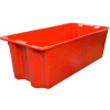 Molded Fiberglass Nest and Stack Tote 780008 with Wire - 42-1/2" x 20" x 14-1/4", Red
