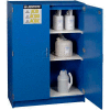 Justrite 49 x 2-1/2 Liter Bottle Cap., Wood Laminate Storage Acid Cabinet, 42"Wx17-7/8"Dx60"H, Blue
