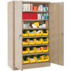 Global Industrial™ Locking Storage Cabinet 48x24x78, 24 YL Stacking Bins, 6 Shelves Unassembled